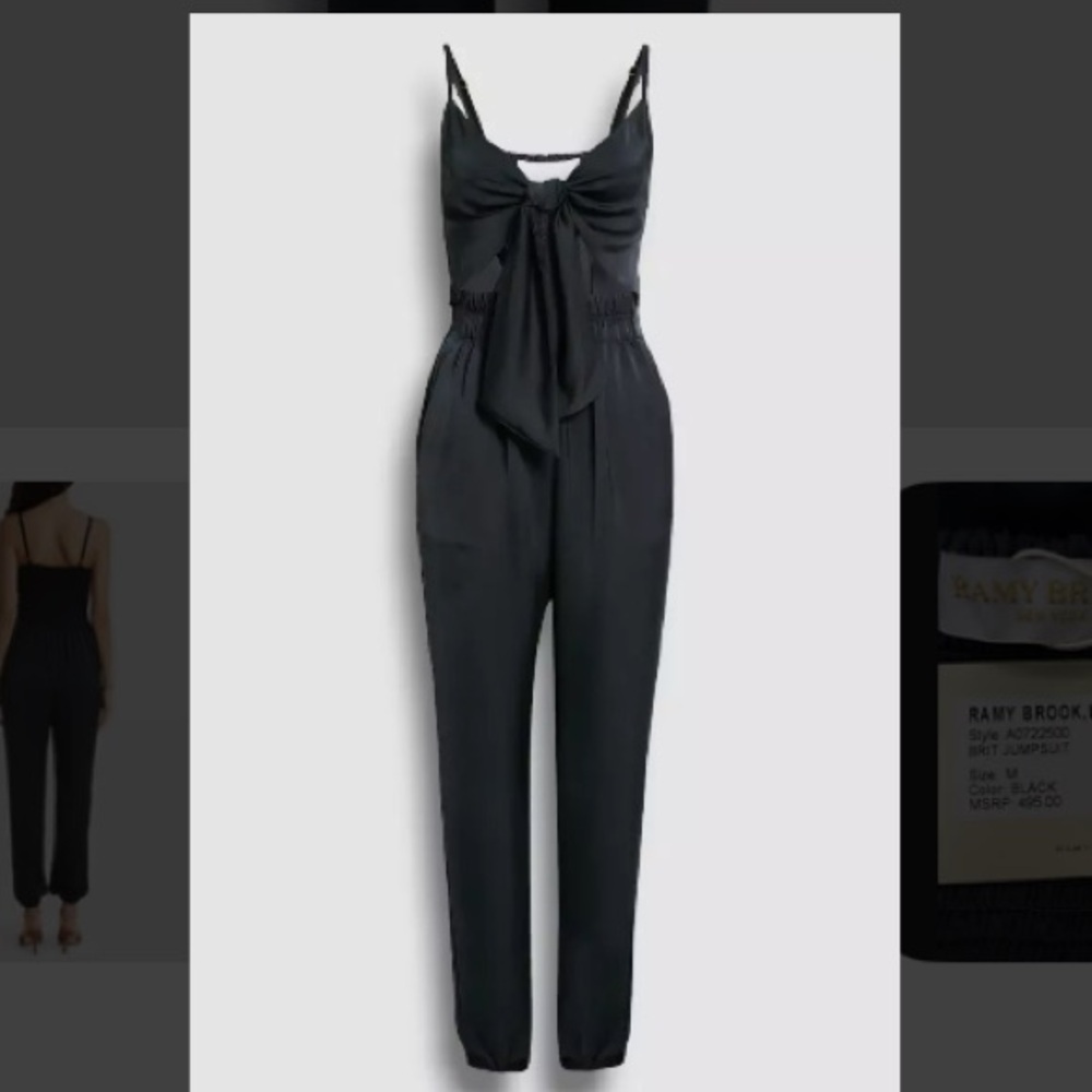 💗MUST GO free ship! Ramy Brook Brit Sleeveless Cutout Tie Front Jumpsuit - L
